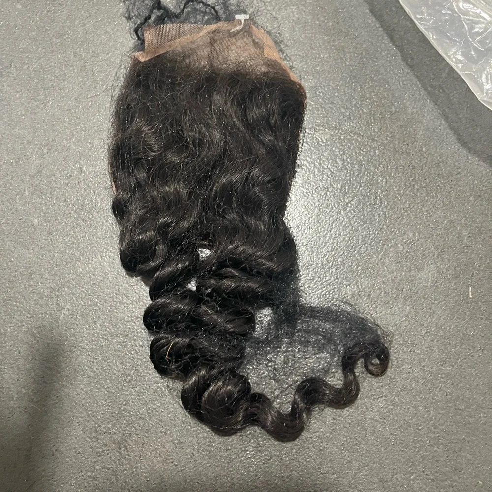 Natural Black Curly Lace Closure - Women Hair